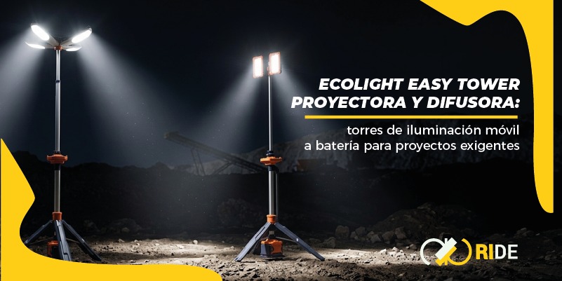 Ecolight Easy Tower proyectora y difusora: torre de iluminación móvil a batería para proyectos exigentes